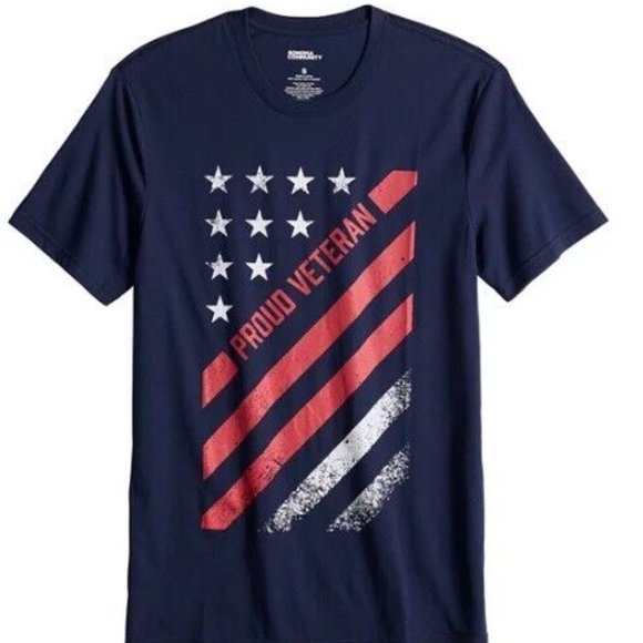 Men's Sonoma Proud Veteran American Flag Veterans Tee T-Shirt Size Medium NEW - Picture 1 of 4